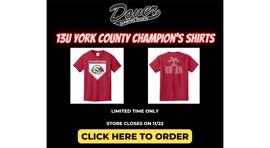 Get Your 13U Championship Shirts!