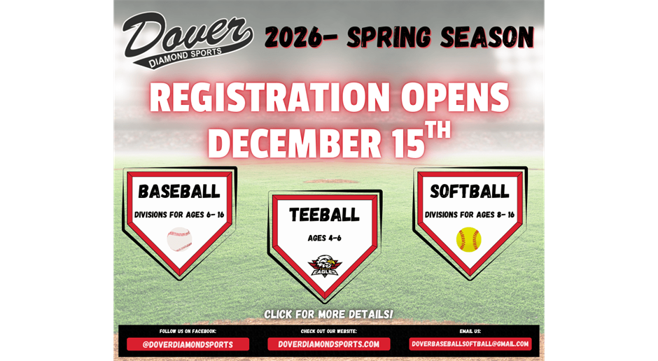 2026 Spring Season- Baseball and Softball Registration